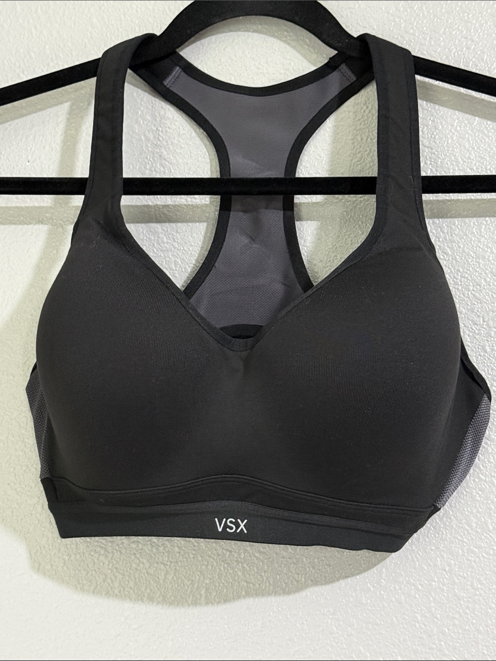 VSX Black High-Impact Racerback Sports Bra with Mesh Back